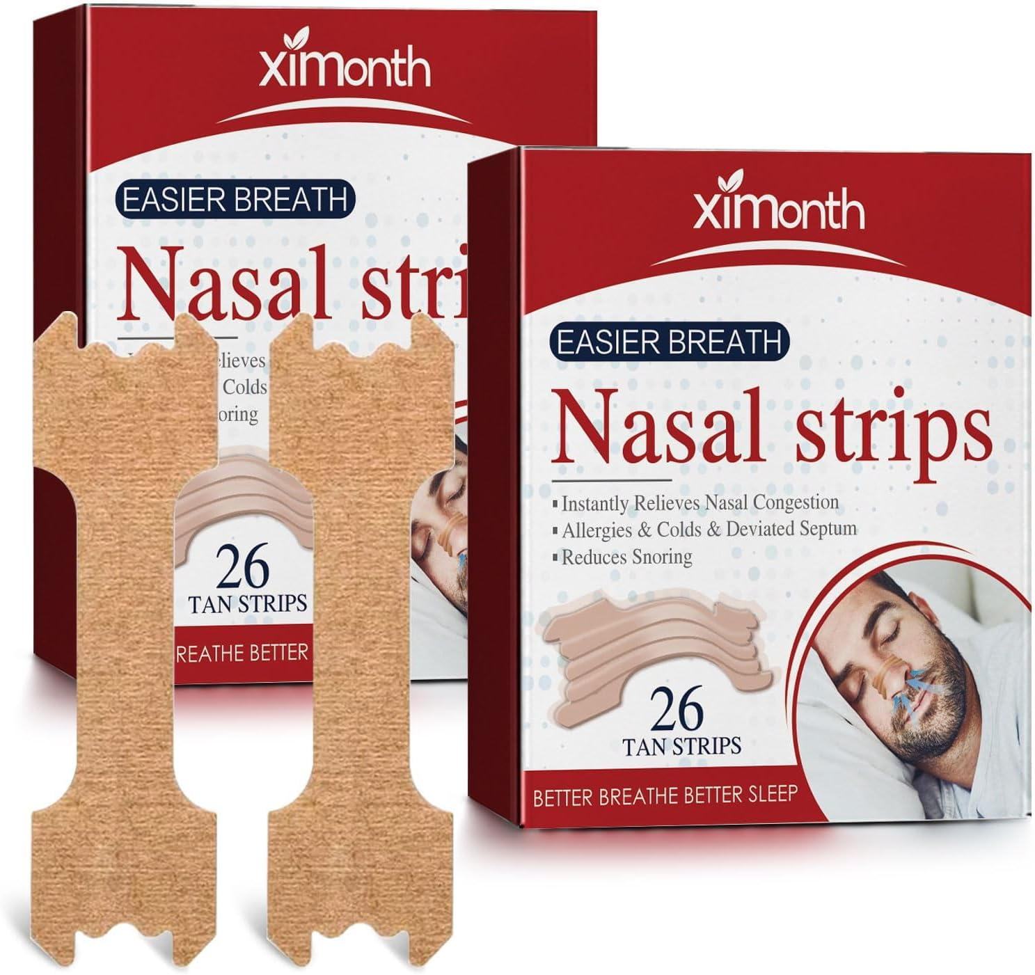 Nasal Strips, 52 Pcs Elastic Nasal Strips for Snoring, Nose Strips for Breathing Instant Relieves Nasal Congestion and Reduces Snoring image number 5