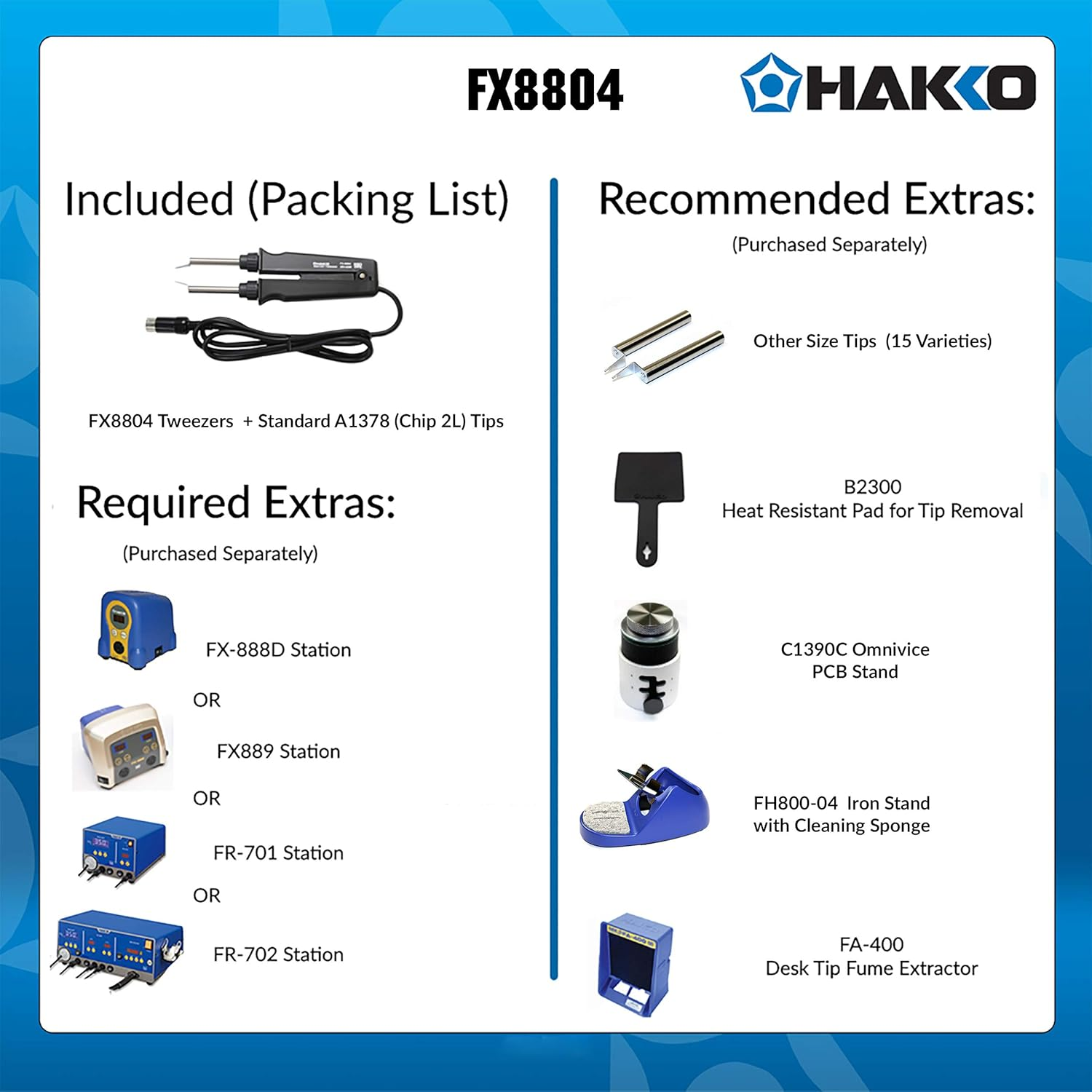 Hakko FX8804-02 Hot Tweezers, Black image number 5