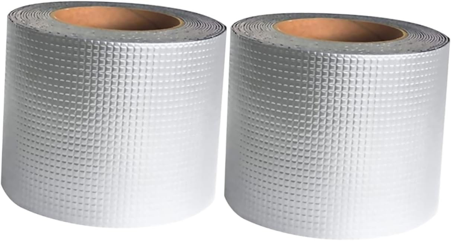 2 Rolls Butyl Repair Tape Super Aluminum Foil Tape for Roof Leaks Window Seals image number 3