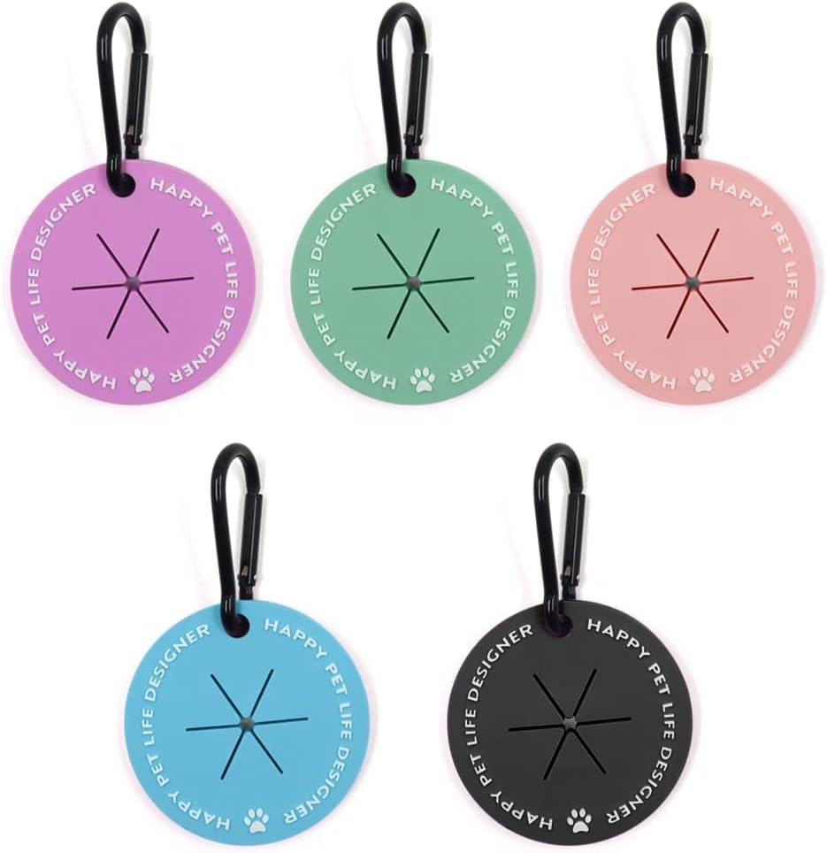 ZGWANSUI 5 Pack Dog Waste Carrier for Leash, Hand Free Poop Bag Holder, Leash Waste Bag Holder Carrier for Doggy Puppies Pet Walking Running Bicycle Accessory (Assort Colors) image number 4