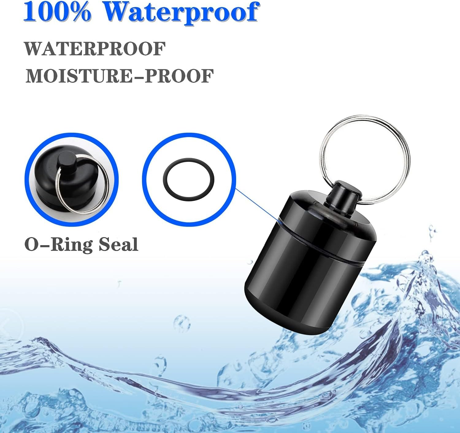 Evervanz 2 Packs Aluminum Pill Container Keychain and Earplugs Casing Box Small and Cute G_08 image number 2