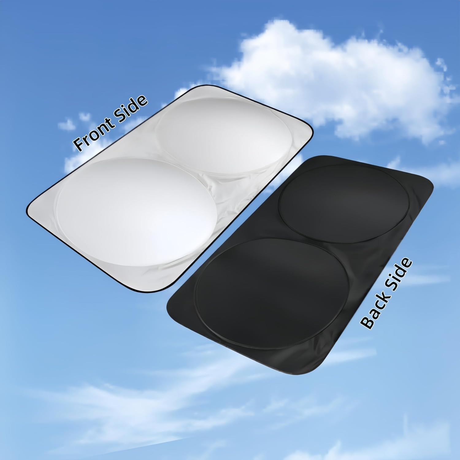 Foldable Car Windshield Sun Shade, 150X72Cm, UV Protection, Reflective Silver image number 1