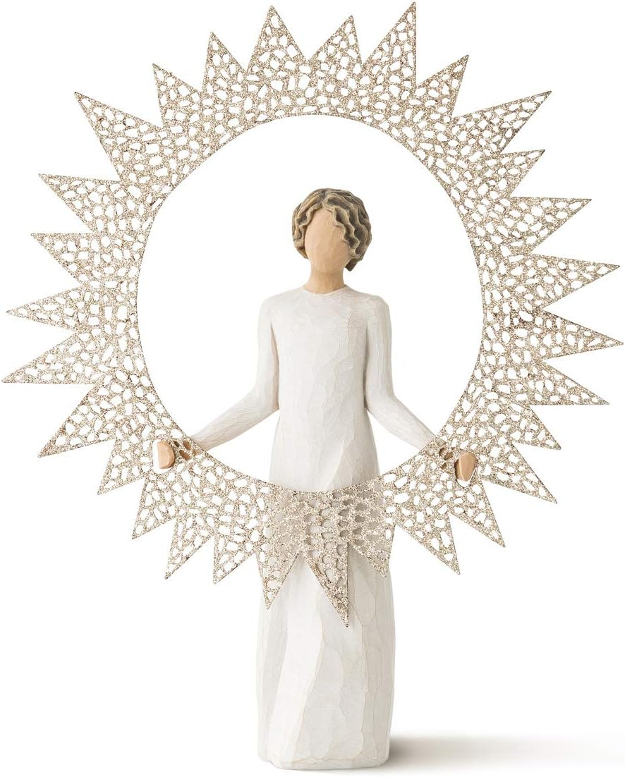 Willow Tree Starlight Tree Topper, Radiating Warmth, Light and Love, Delicate, Pierced Metal Star Encrusted with Glitter Sparkles at Top Christmas Tree, Holiday Decor, Sculpted Hand-Painted Figure image number 4