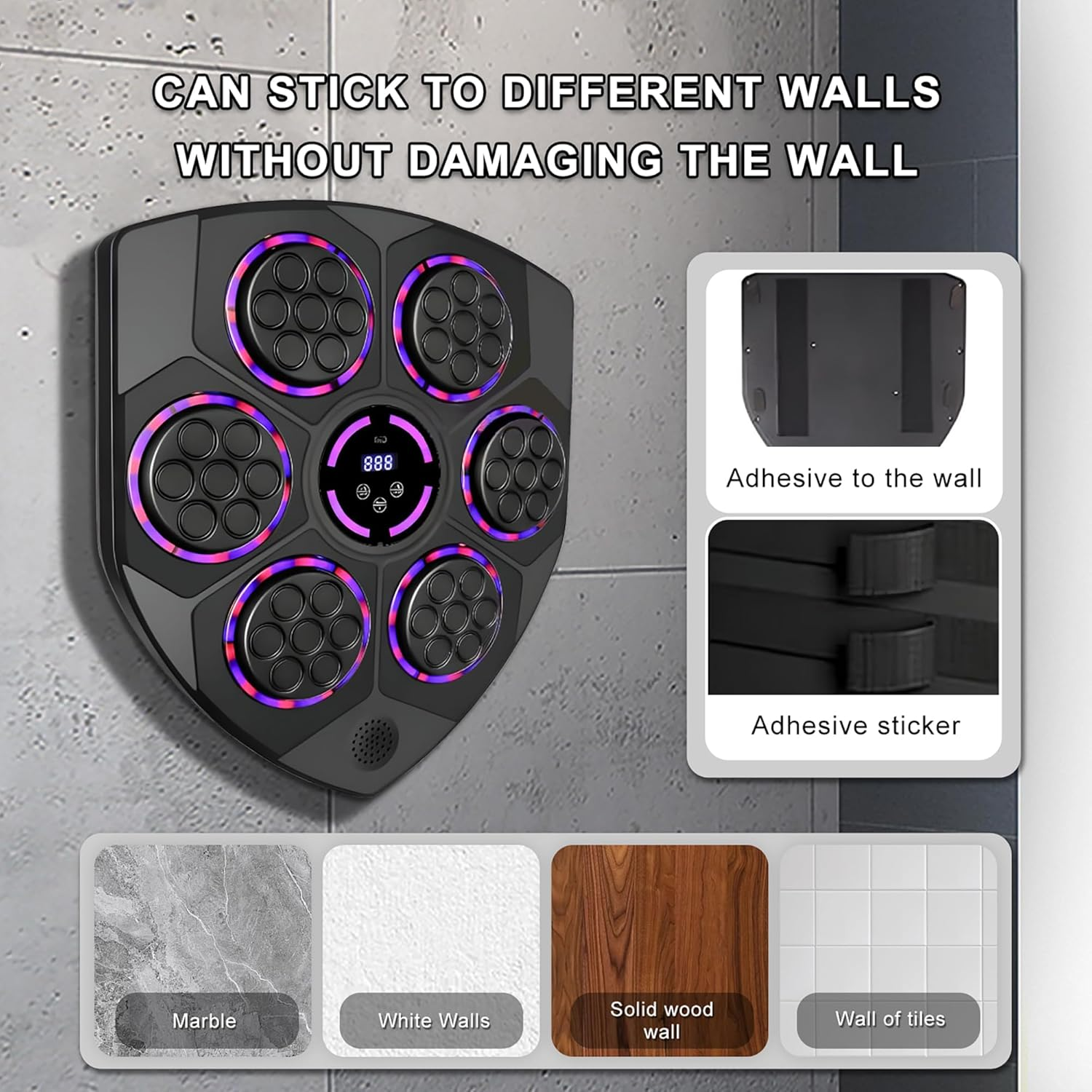 Music Boxing Machine, Bluetooth Smart Music Boxing Machine Equipped with Parent Child Boxing Gloves, Punching Machine, Punching Bag, Home Gym Equipment