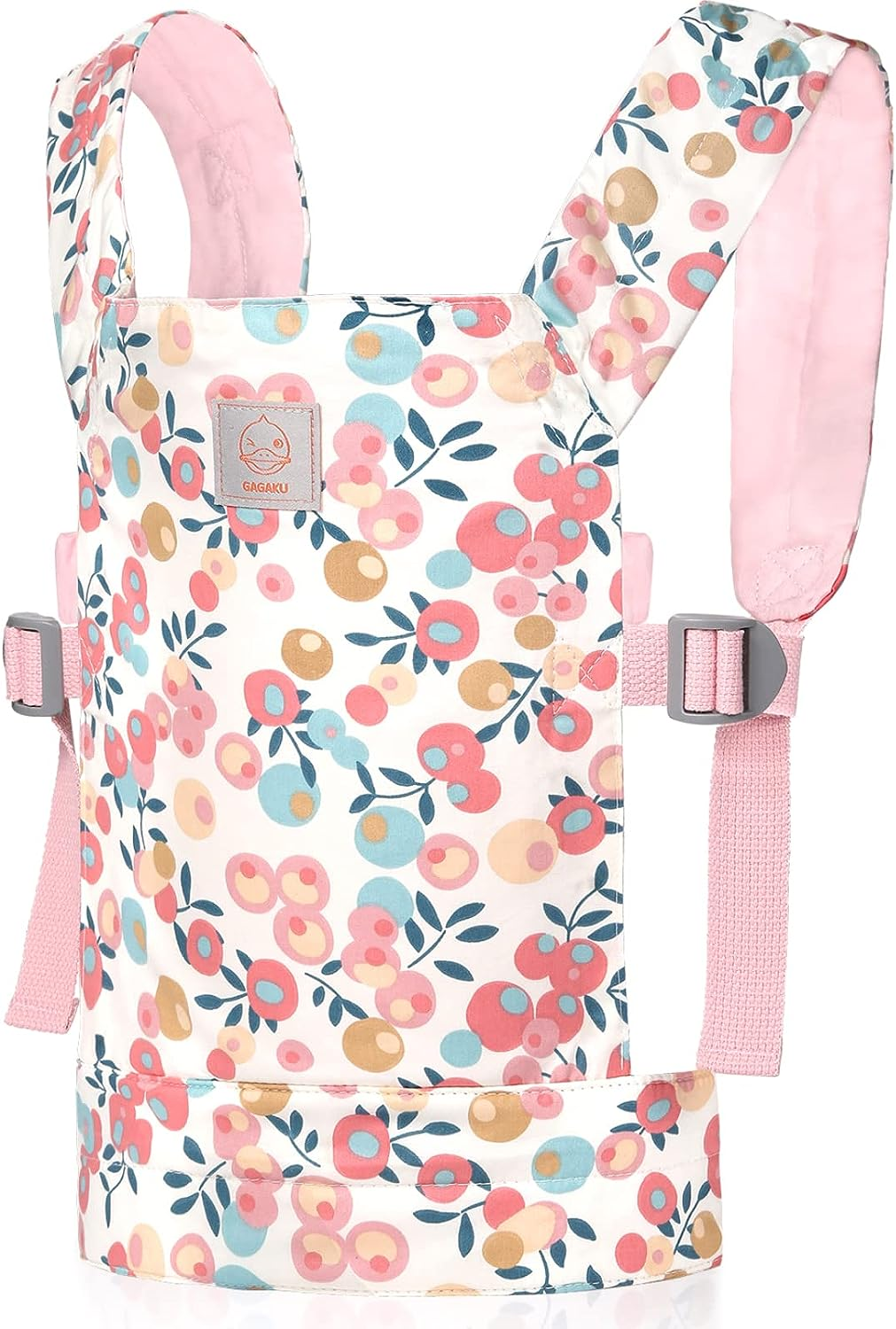 GAGAKU Baby Doll Carrier Stuffed Animal Carrier for Girls Doll Accessory Adjustable Straps for Reborn Baby Dolls - Pink Plume - Pink - Pumpkin Plum Blossom image number 5