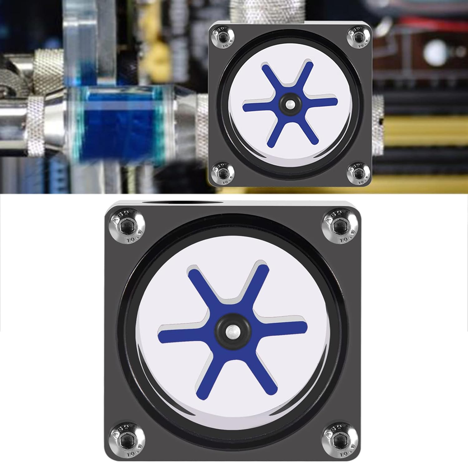 6 Impeller 3 Ways Meter Indicator for PC Water Cooling System G1/4 Thread Computer Water Cooling Meter for PC System image number 4