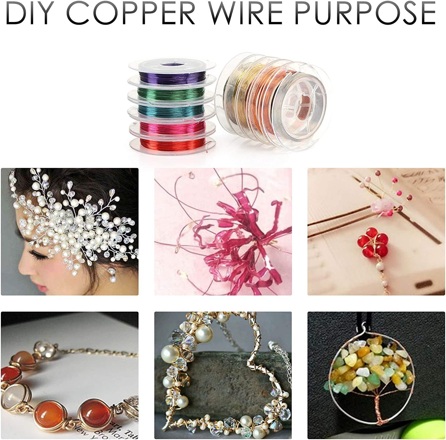 LEMESO 10 Pack 0.3 Mm Jewelry Beading Wire Assorted Colors Craft Copper Wire for DIY Jewelry Baralect Making Supplies image number 3