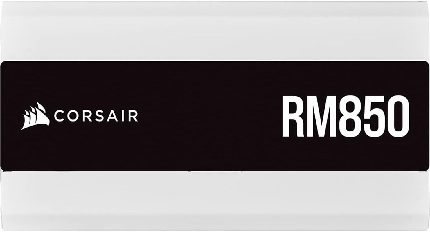 Corsair RM850 (2021), RM Series, 850 Watt 80 plus Gold Fully Modular ATX Power Supply (Three EPS12V Ports, Quiet Operation, Zero RPM Fan Mode, Capacitors Rated at 105 &deg;C), White image number 2