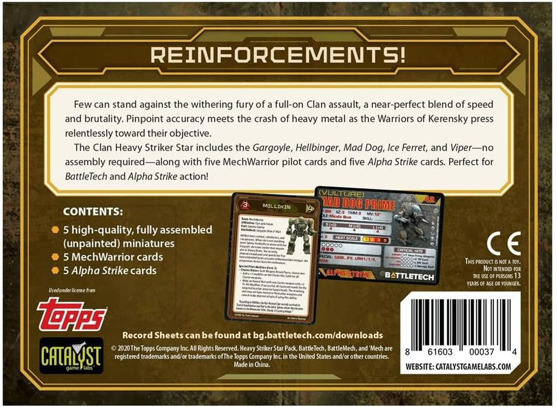 Catalyst Game Labs | Battletech Clan Heavy Striker Star | Miniature Game | Ages 10+ | 2 Players | 120 Minutes Playing Time, Multi image number 3