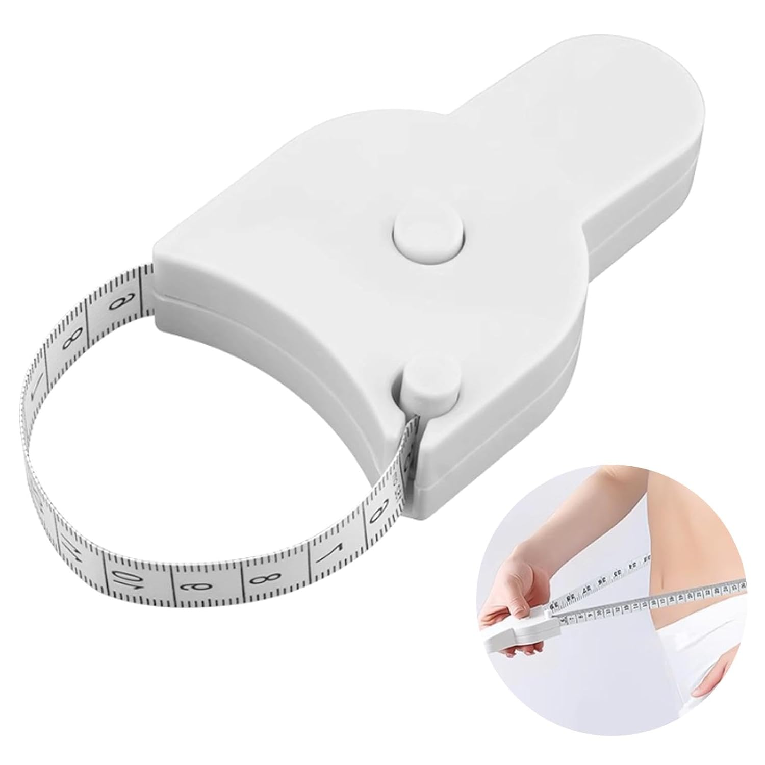 Body Measuring Tape 150Cm, Automatic Snap-In Retraction, Dual-Sided Metric/Imperial Scale, Flexible, Durable ABS Shell for Personal Trainers and Home Fitness image number 2