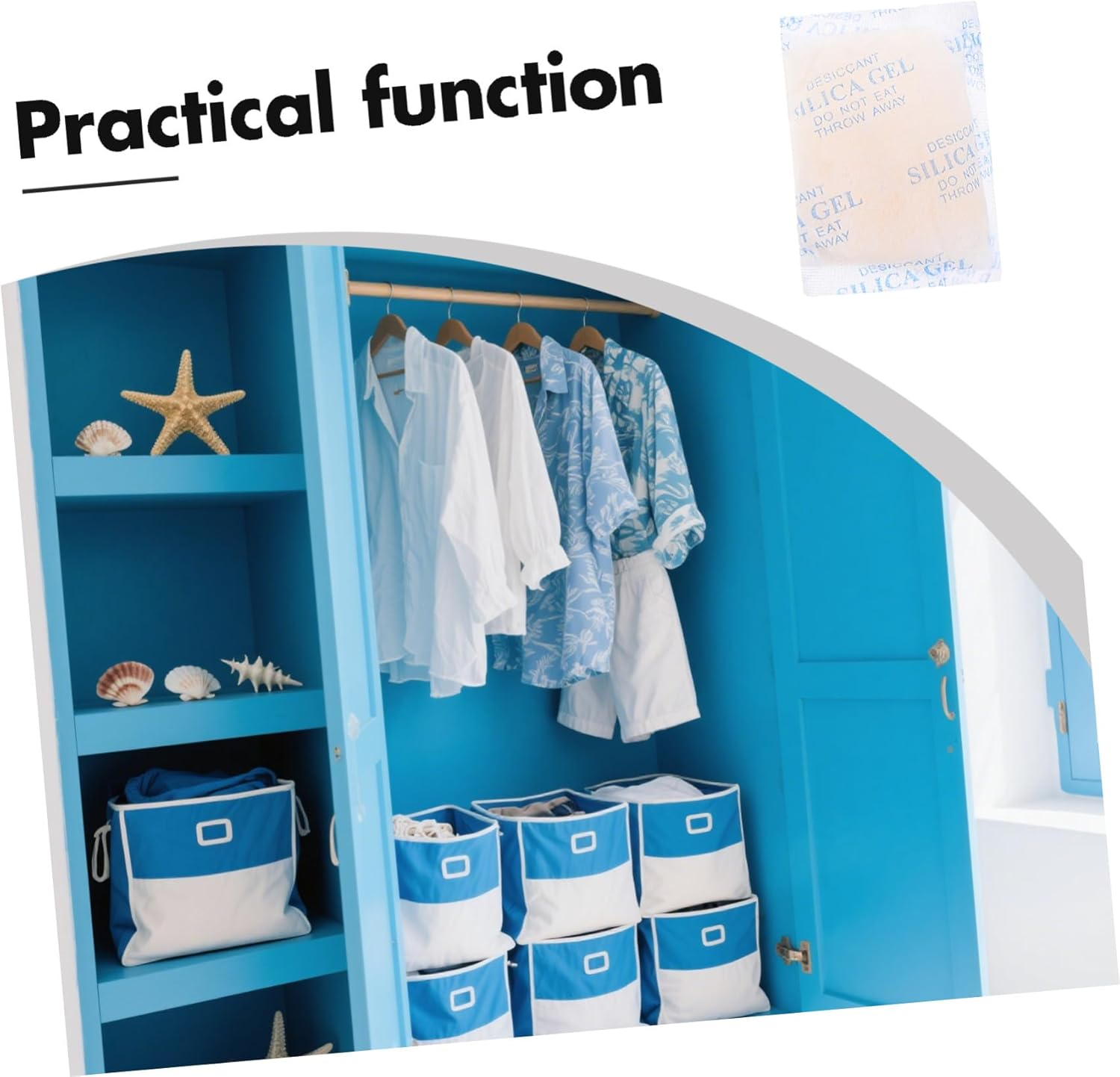 50Pcs Food Grade Silica Gel Desiccant Packs with Color Indicator for Moisture Absorption Leakproof Drying Bags for Electronics Food Shoes Jewelry Clothes and Book Storage