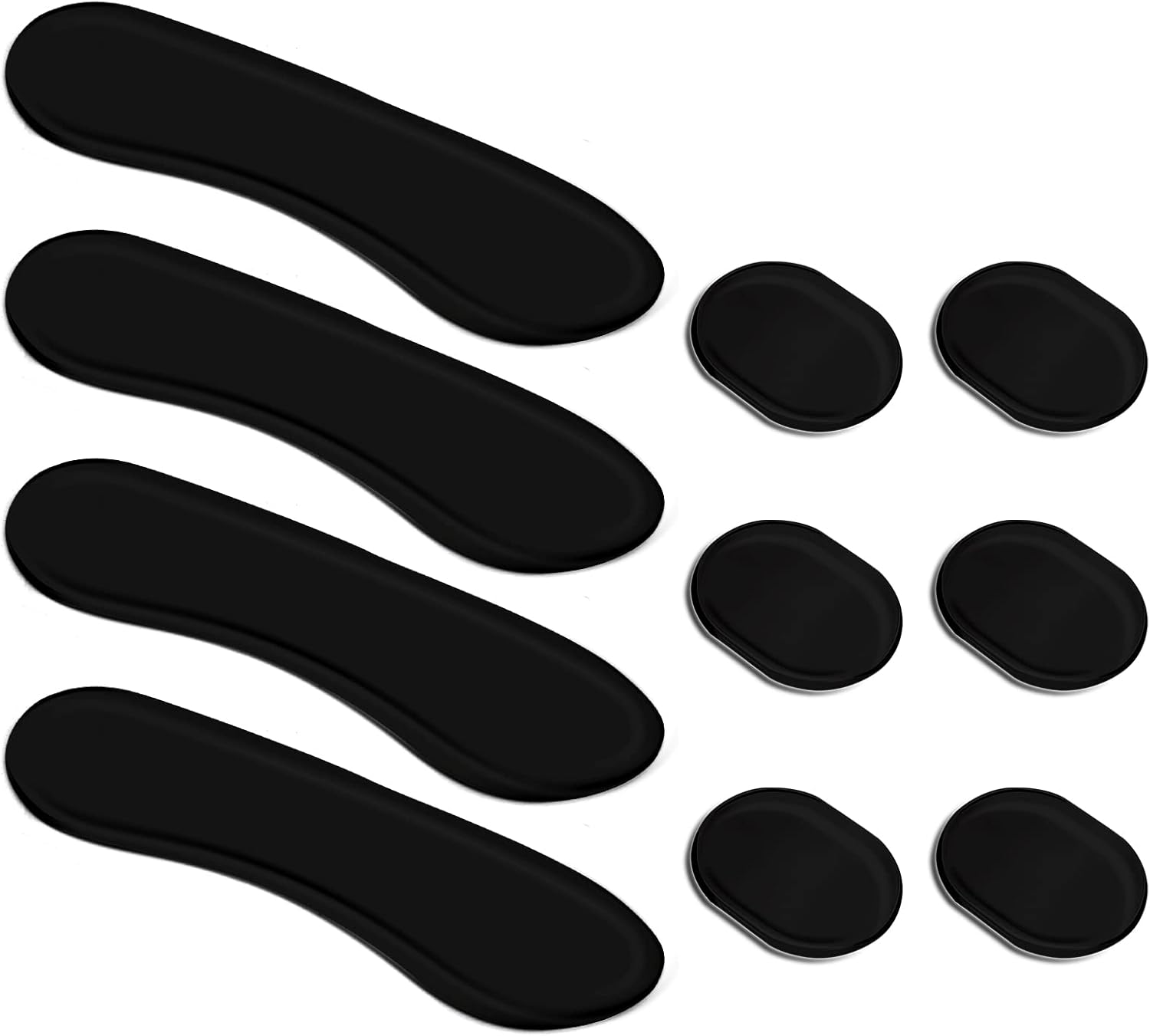 LUTER 10Pcs Drum Dampener Gel Pads, Soft Silicone Oval and Long Strip Drum Silencers Pads Set Moon Gels Damper Drum Dampening Pads Tone Control for Drums Head Cymbal (Black) image number 4