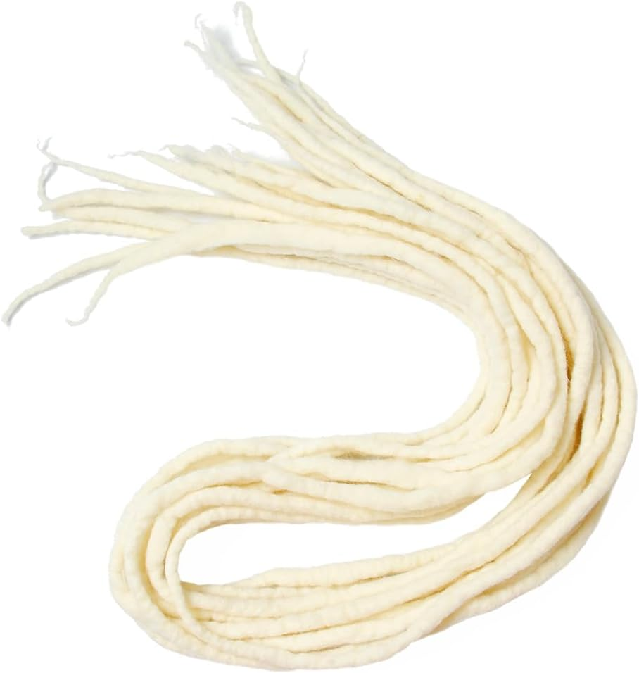 22 Inch Double Ended Dreadlocks Extensions 15 Strands/Pack Handmade Wool Dreadlocks Hip-Hop Reggae Braid in Dreads (15 Strands, Blonde) image number 4