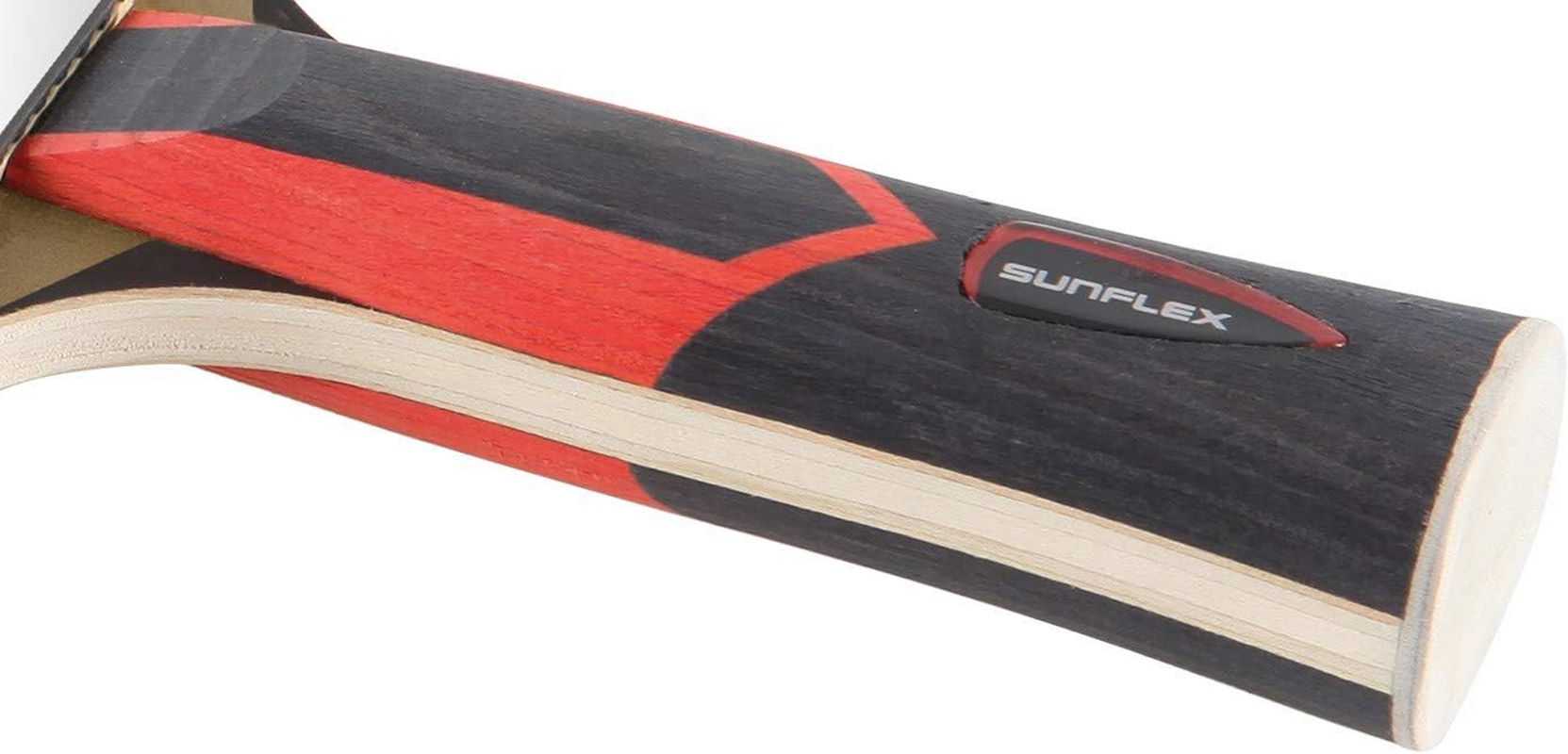 SUNFLEX Ultimate C55 Table Tennis Bat, Competition Bat for Fast Offensive Play, ITTF Approved Mogul Rubber with 2.0Mm Sponge, Ergo Grip & Shock‑Absorber‑Tube Handle