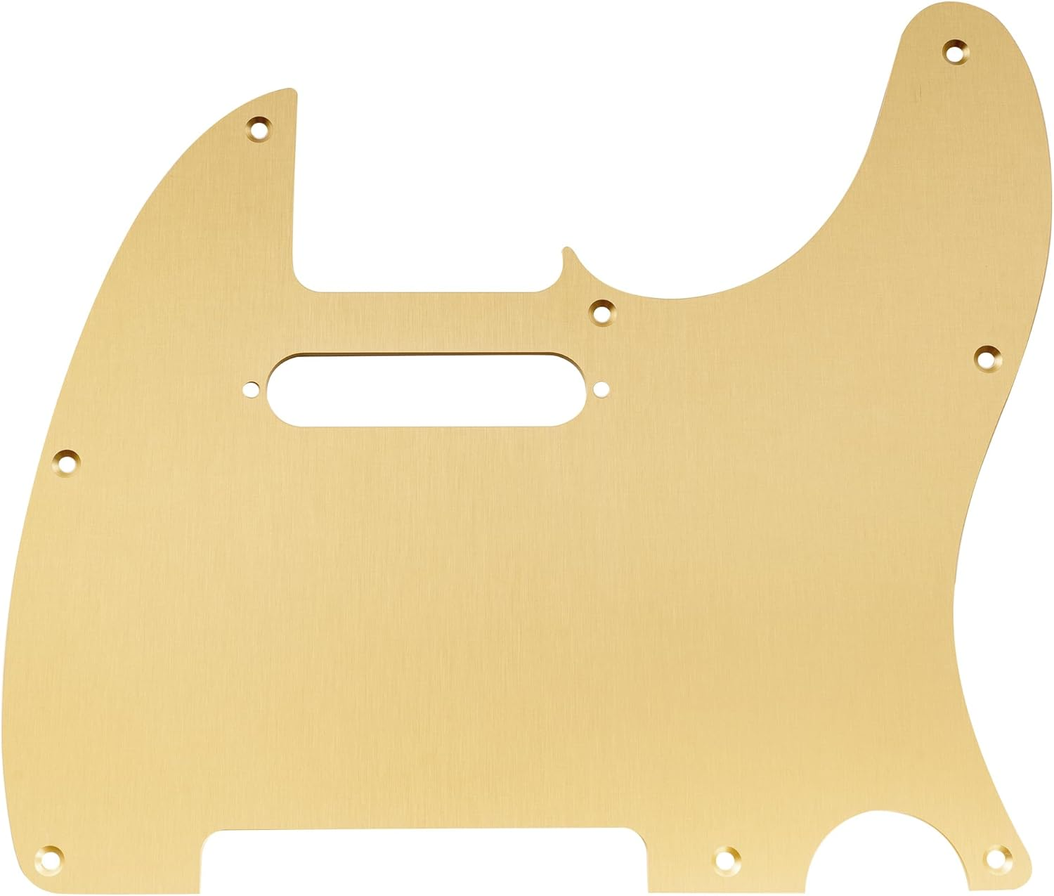 Musiclily Pro 8 Holes Aluminum Telecaster Pickguard for American/Mexican Fender Standard Tele Style Electric Guitar, Gold Anodized