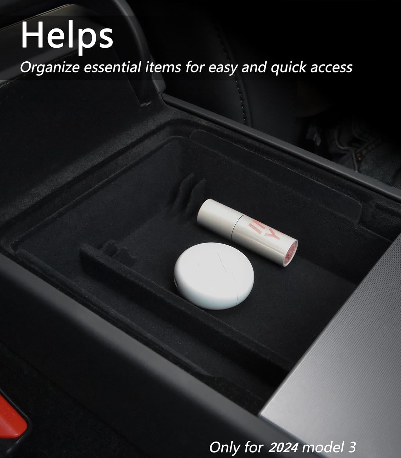 Customized for Model 3 Y Center Console Organizer Tray(3 Pcs), for Model 3 Highland Accessories 2024 2025/For Model Y Juniper Accessories 2025 image number 4