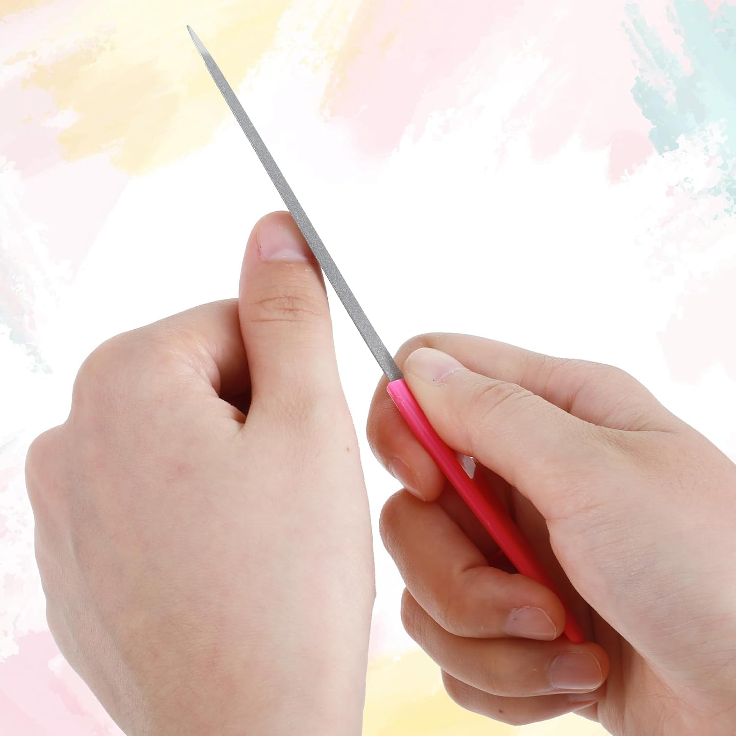 6 PCS Diamond Deb Nail File, Metal Nail File with Sharp Pointed Tip, Stainless Steel Fingernail Filer Curved Nails Files for Natural Nails, Double Sided Manicure Pedicure Toenails Tools for Salon Home image number 4