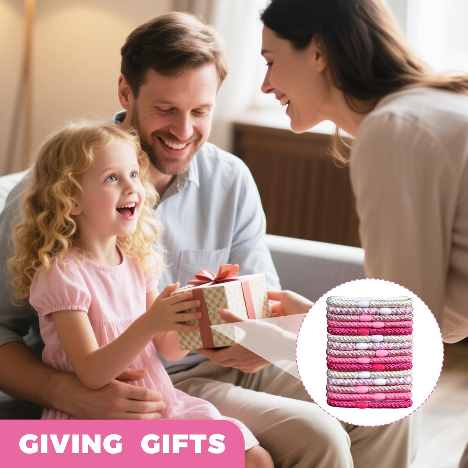 Pack of 15 Hair Bobbles Women'S Braided Elastic Hair Bands Soft Braid Bobbles for Girls Anti-Stress Hair Band Bracelet for Thick Hair Simple Hair Accessories for Everyday Sports and Yoga (Pink) image number 2