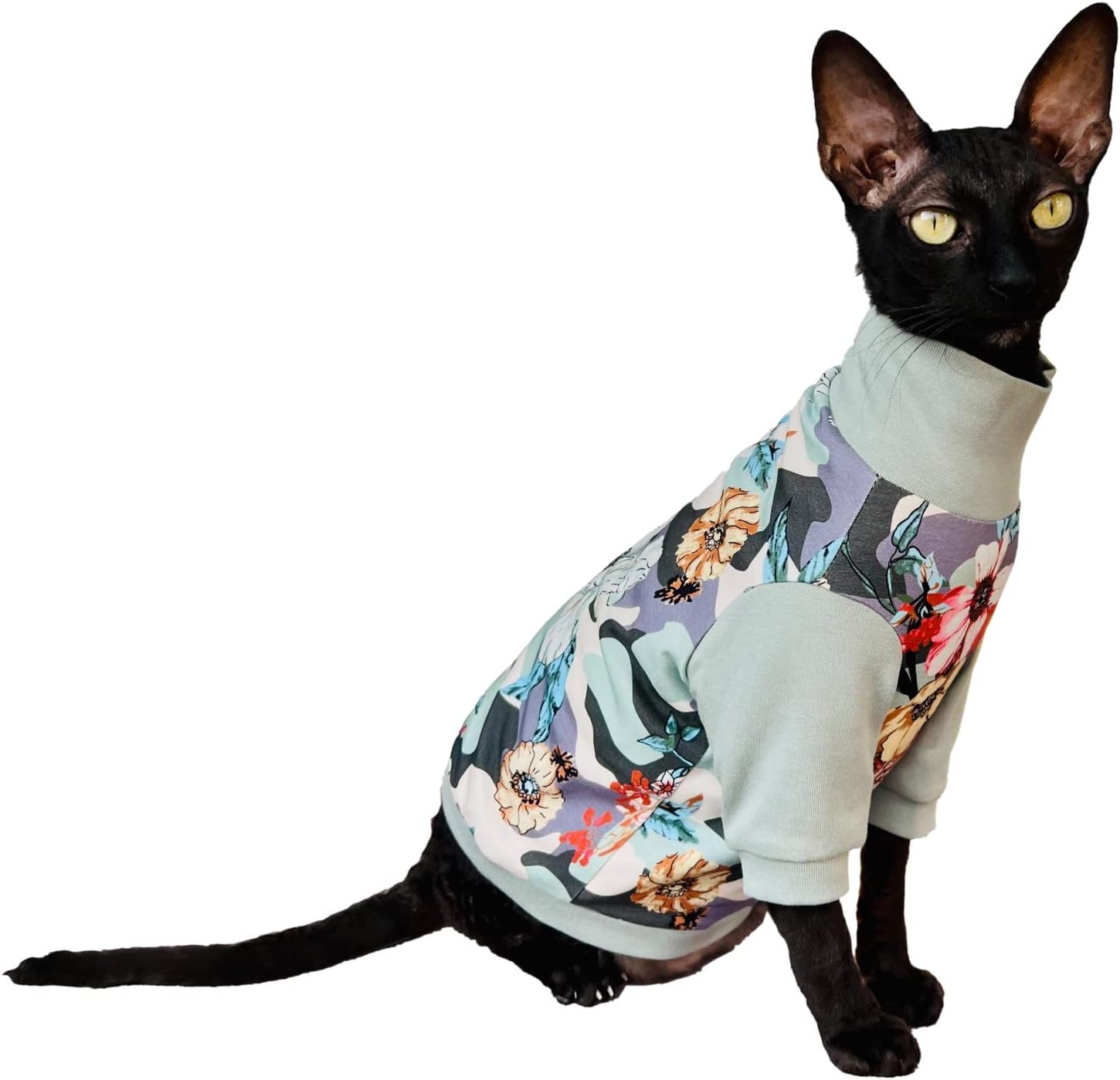 Kotomoda Hairless Cat'S Turtleneck Spring Camouflagefor Sphynx Cat (Small) image number 3