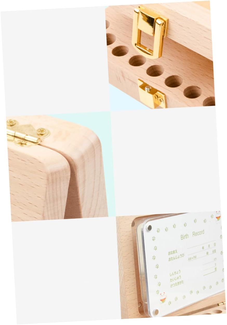 Wooden Teeth Souvenir Box Creative Keepsake Container for Storing Teeth and Lanugo Durable Wooden Design for Cherished Memories image number 3