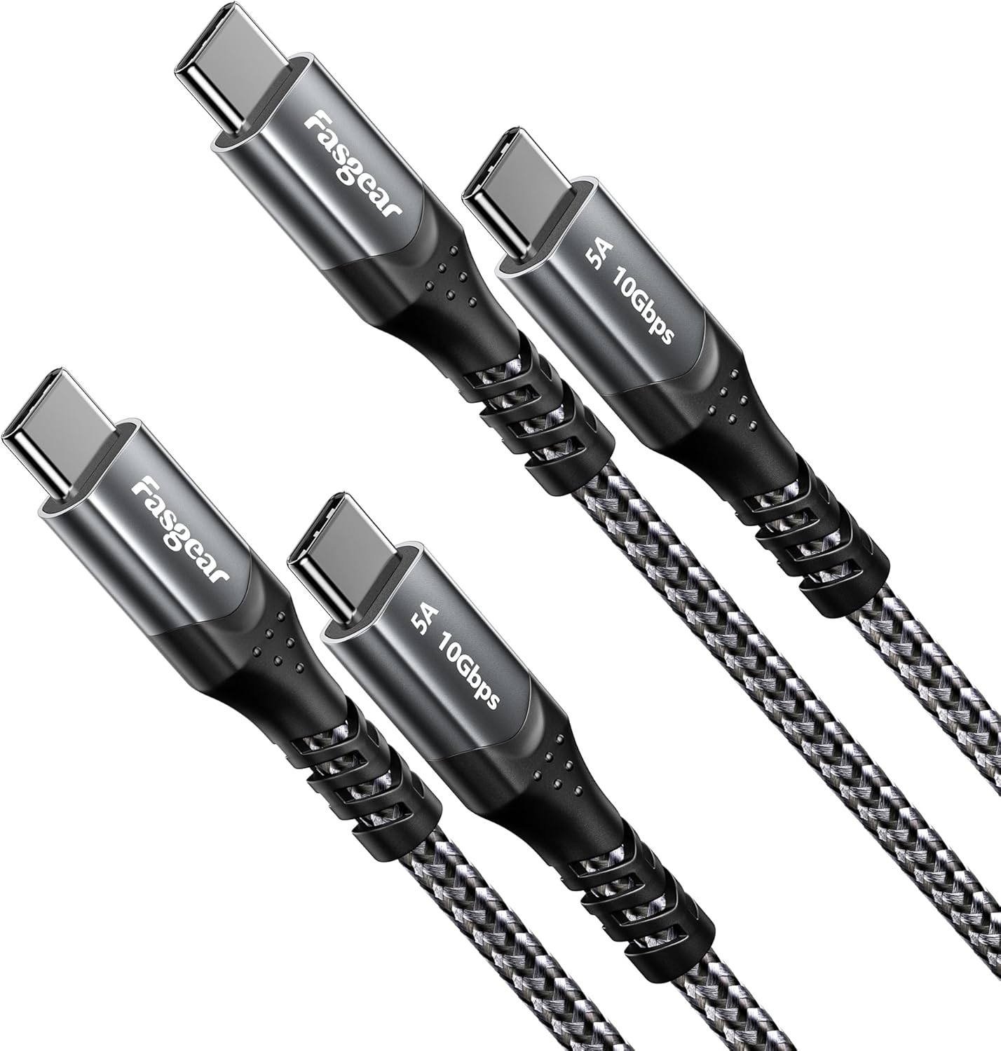 Fasgear USB-C to USB-C Cable, 1 Pack [10Ft] USB 3.1 Type C Gen 2 Fast Charge Cable for Mac-Book Pro,100W 20V/5A Power Delivery, 10Gbps Data Transfer,4K@60Hz Video Output, Quest Link (3M,Red)