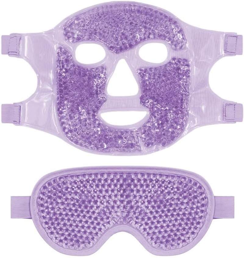 Colding Ice Face Mask and Cooling Eye Mask for Puffy Eyes & Migraine Relief, Gel Eye Mask, Cool Face Masks for Dark Circles, Eye Surgery, Sleeping, Pressure, Headaches, Skin Care (Purple)