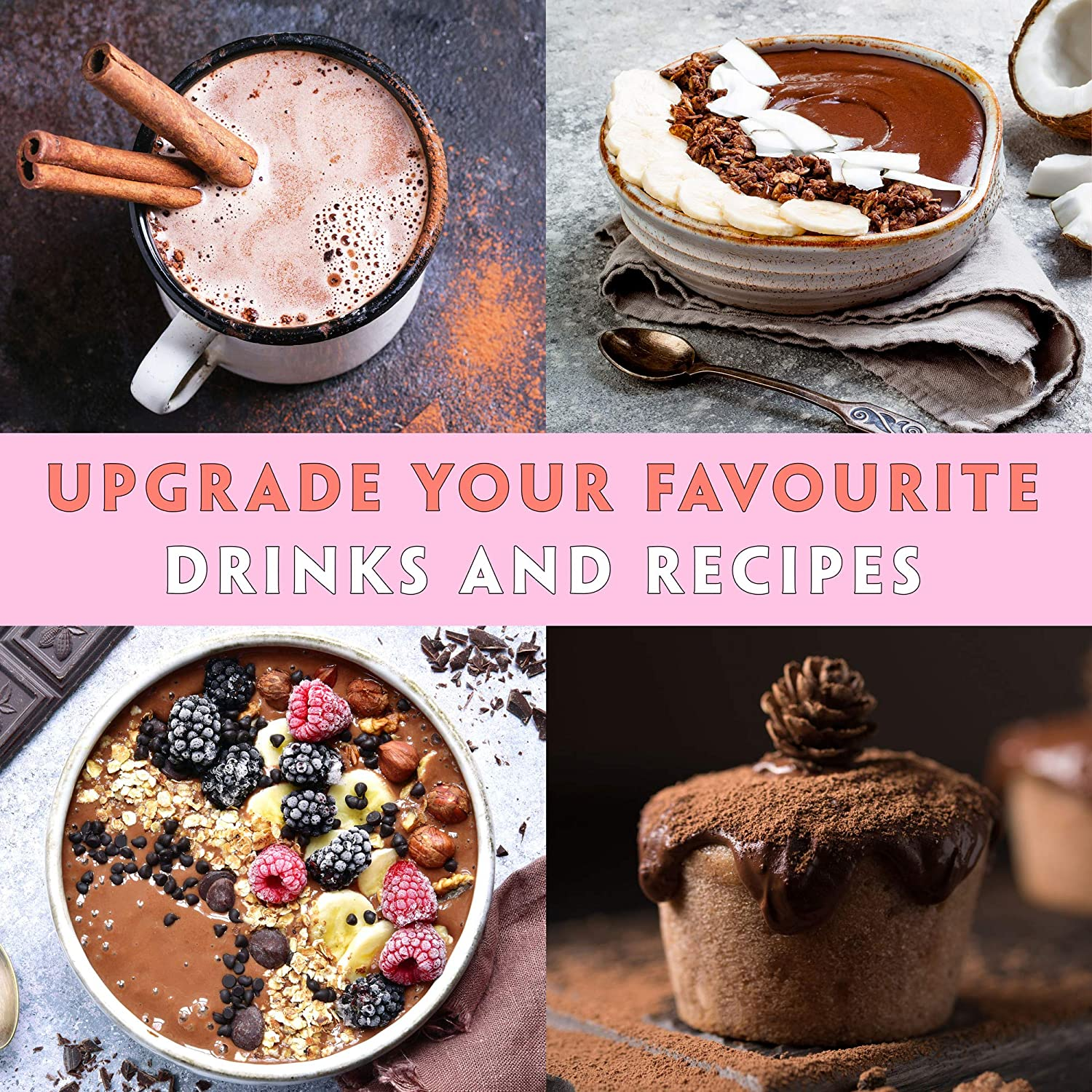 Teelixir Mushroom Raw Cacao Latte (100 G) Certified Organic Hot Chocolate Drink Mix with Reishi Superfood Extract Powder and Rose - Vegan, Paleo, Gluten Free, Unsweetened, Non GMO - Natural Stress and Sleep Support