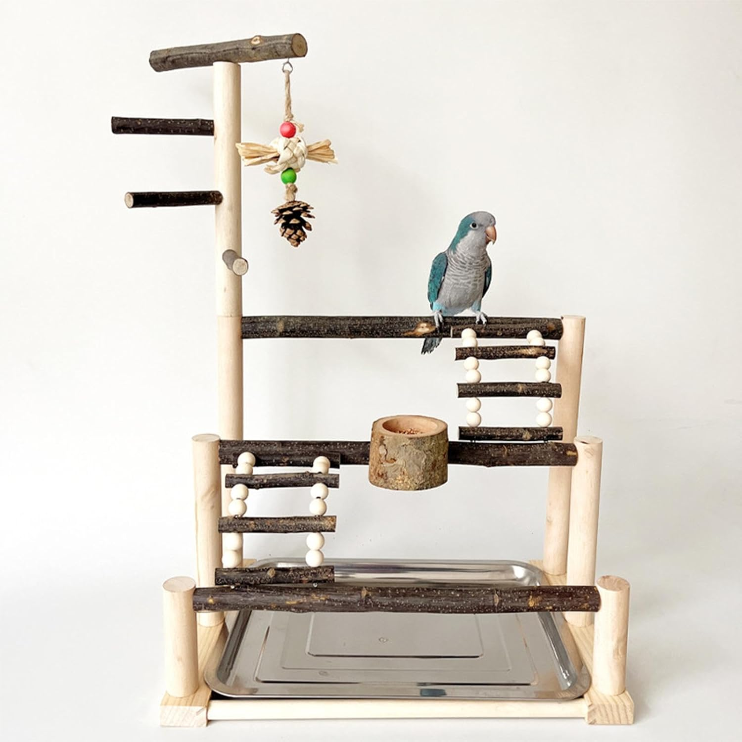 Bird Stand, Parrot Play Gym, Bird Perch Stand, Large Perch Stand for Parakeet and Birds, Parrot Stand Playground, Parrot Playstand Play Gym, Parakeet Cage Accessories for Parakeets image number 6