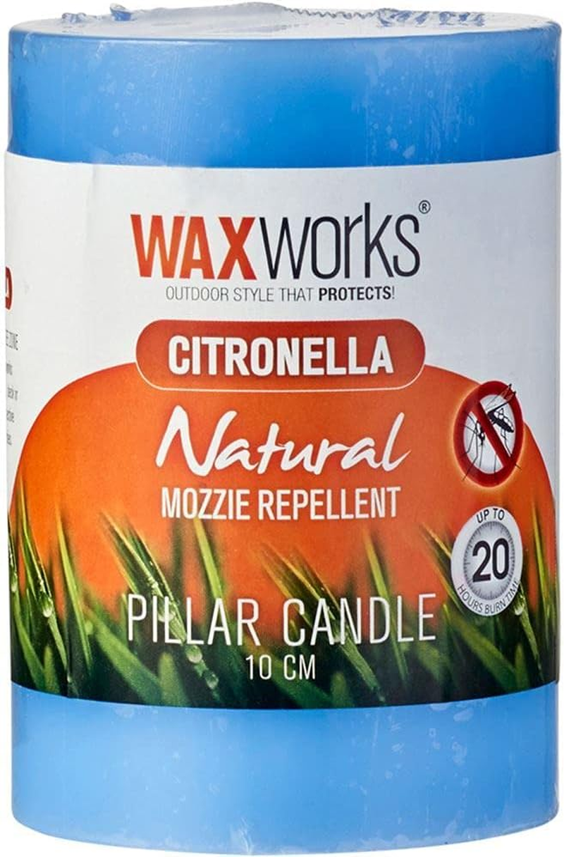 Waxworks Citronella Pillar Candle - 20 Hour Burn Time Mosquito Repellant Candle for Outdoor Use - Long Lasting Citronella Candle - Assorted Colours image number 2