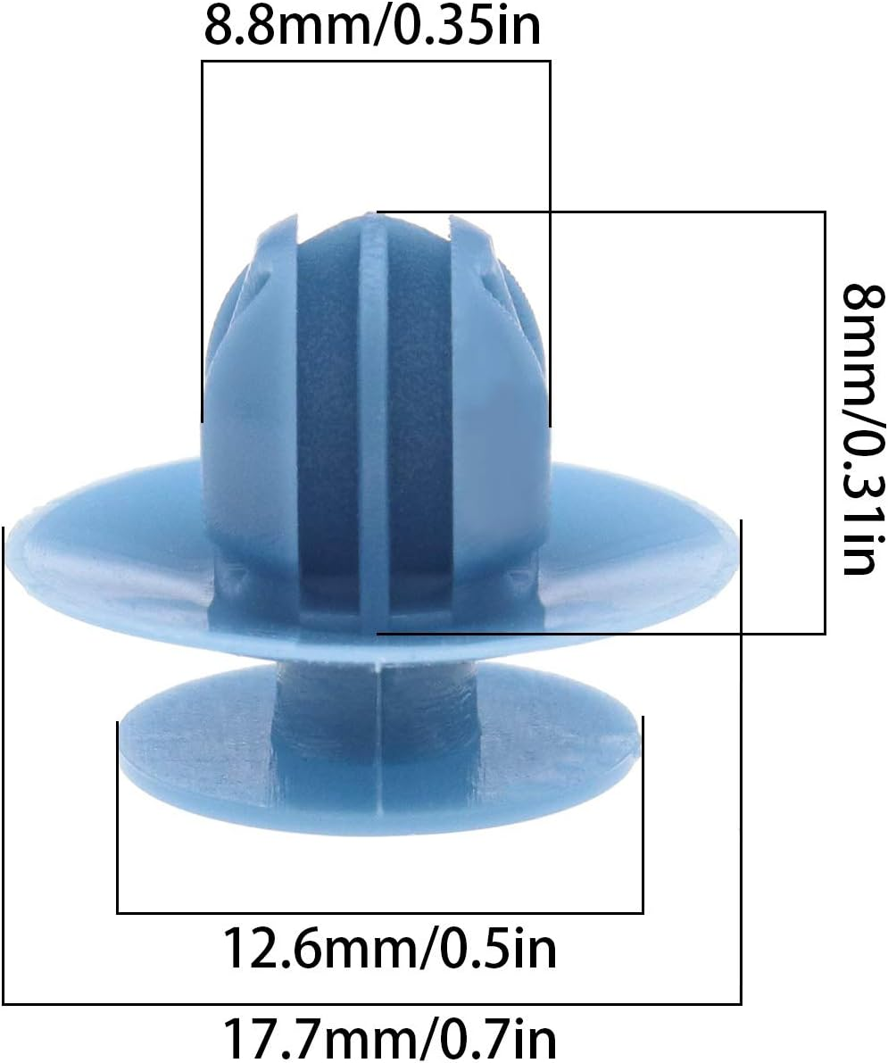 Emsea Car Wheel Arch Trim Moulding Clips MU000977 MU000588 Auto Door Panel Fastener Retainer Blue Plastic Pack of 20 image number 3