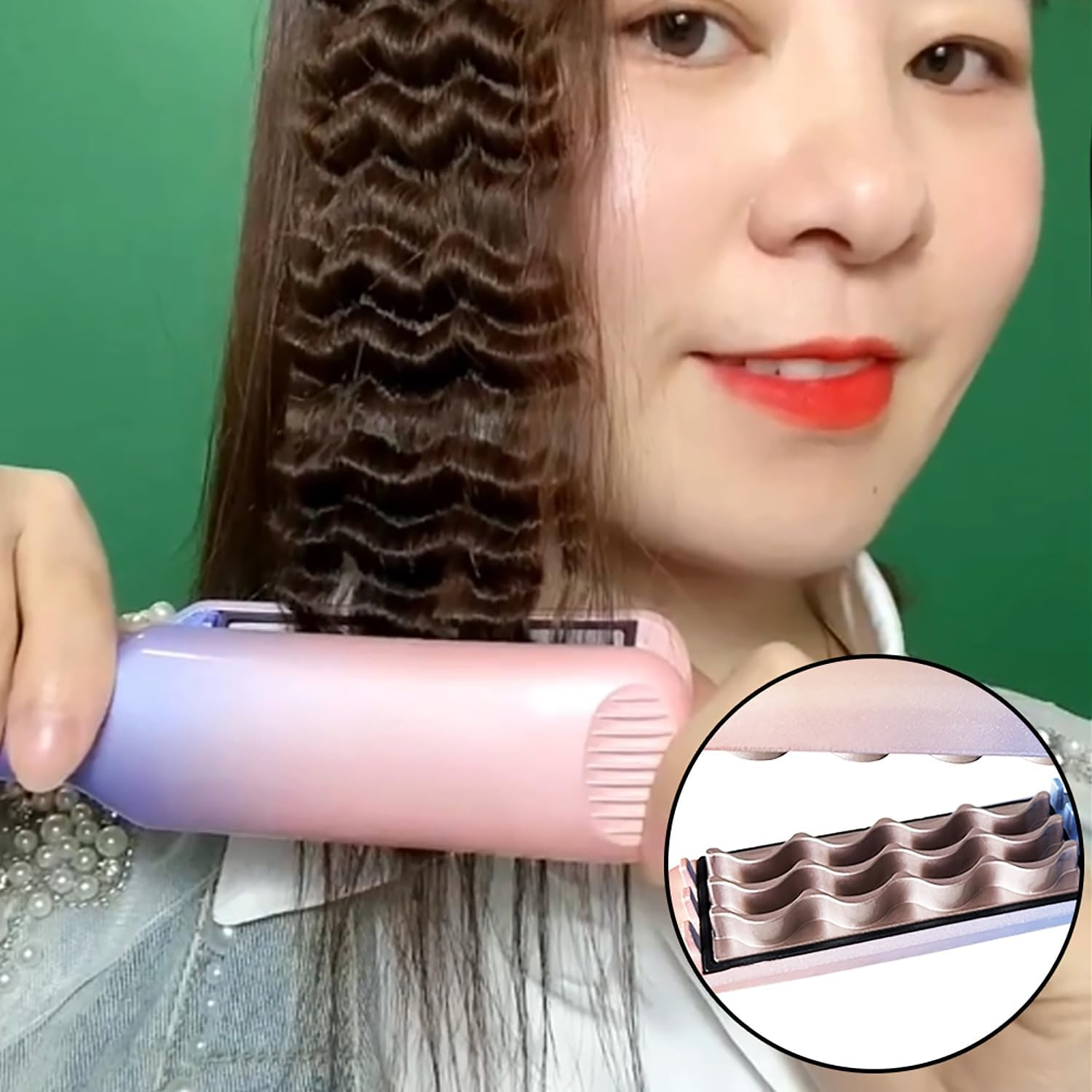 3D Ripples Hair Crimper Hair Fluffy Corrugated Curler 5-Level Temperature Volumizing Iron Styling Tools for Men and Women image number 6