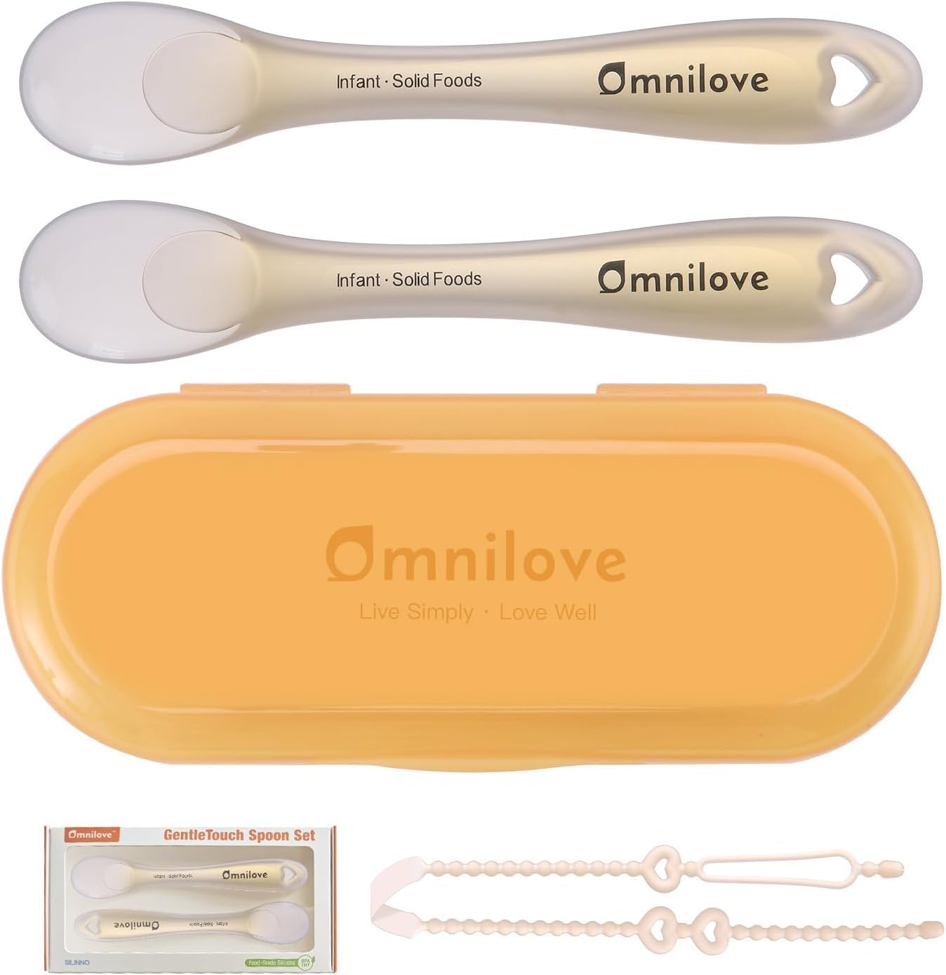 Silicone Baby First Spoon Set, Self Feeding 6 Months, Baby Led Weaning Supplies, Toddler Utensils with Safety Chain, Toddler Essentials, Dishwasher Safe Baby Safety Products image number 4