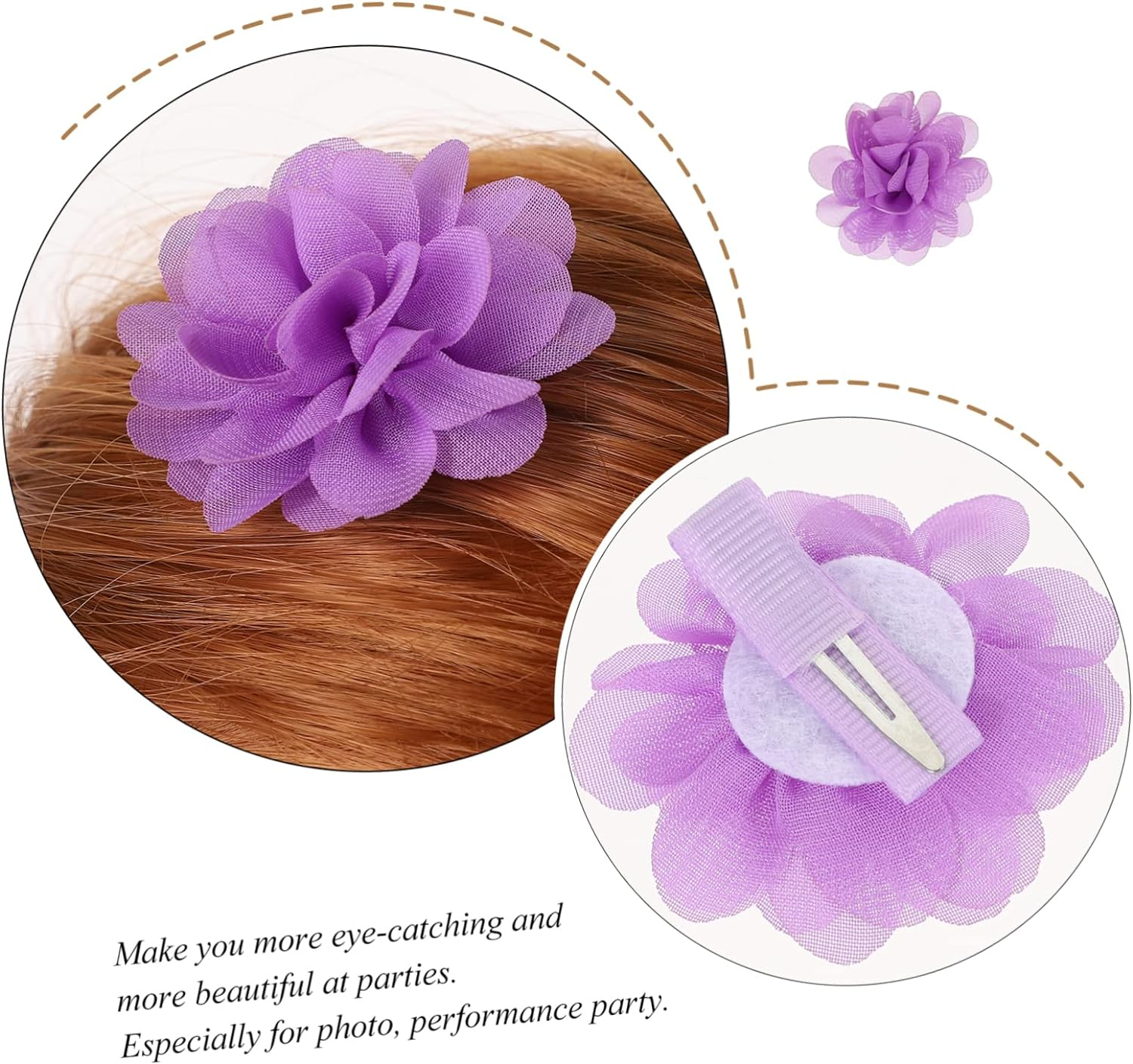 KALLORY 40Pcs Diy Headdress Hair Accessories Hair Clip Boys and Girls Floral Hairpin Girls Accessories Colors image number 5