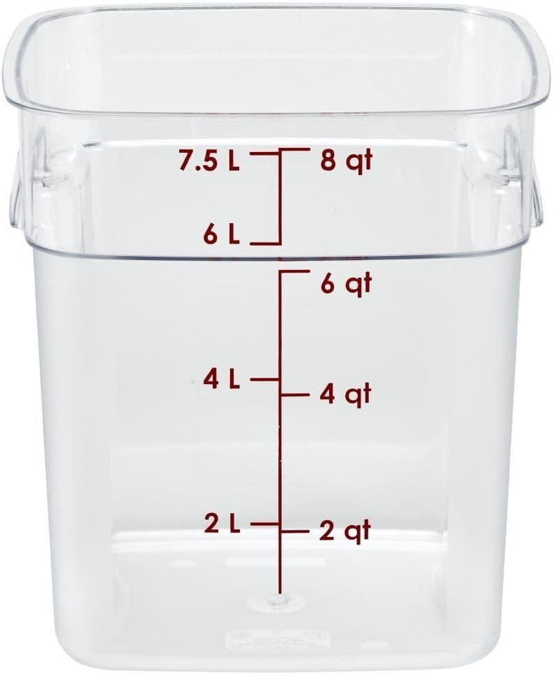 Cambro Polycarbonate Square Food Storage Container, 7.6 Litre Capacity