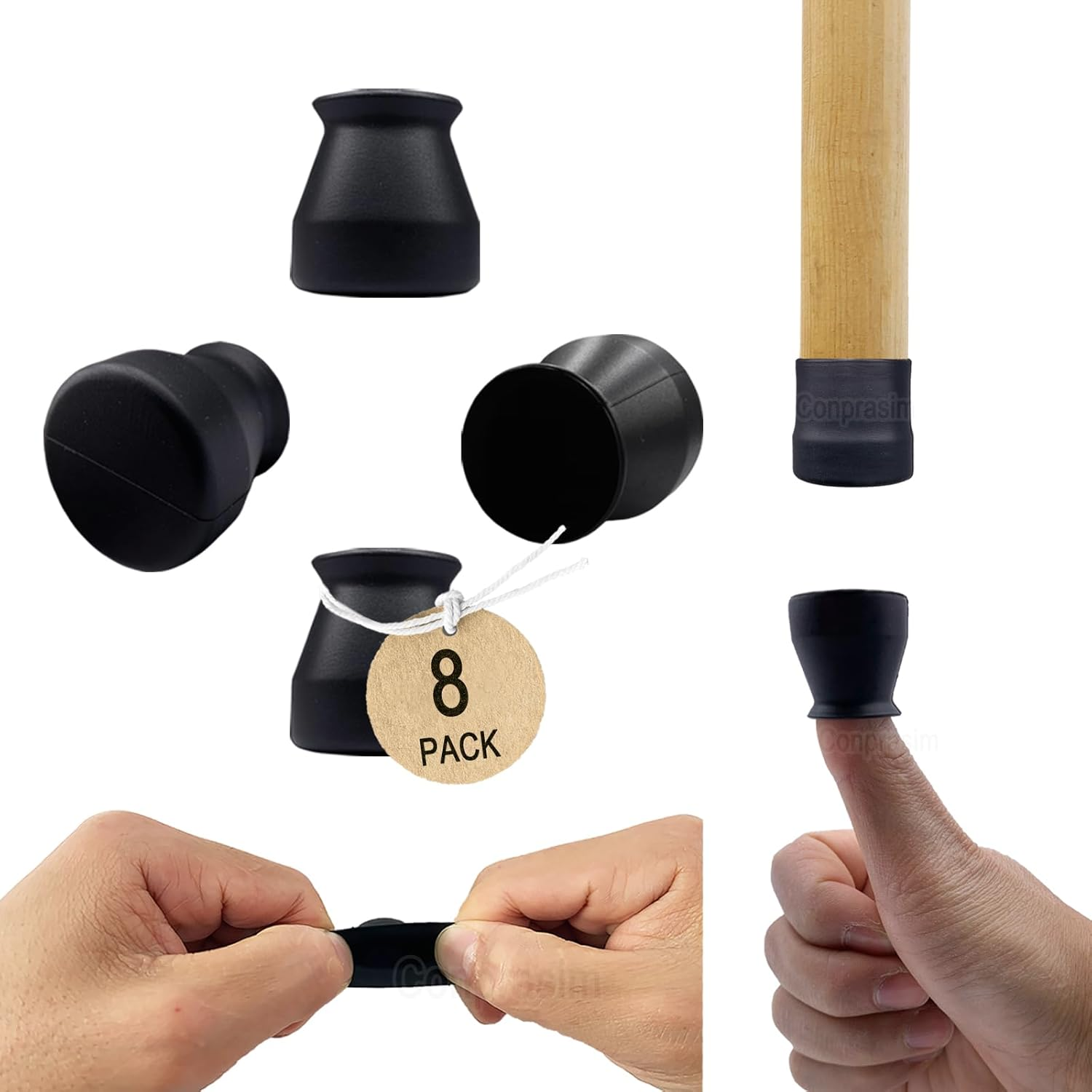 Silicone Chair Leg Floor Protectors Small Fit 15/16"~1-7/32" Furniture Table Feet Cover Anti-Slip Bottom Chair Leg Caps for Hardwood Floors Prevent Scratches No Noise,8Pack image number 5