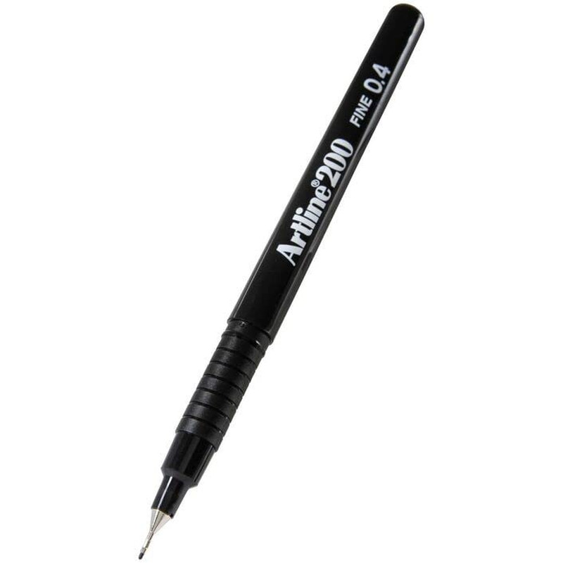 Artline 200, 120065, Fineliner Pens, Hangsell, 0.4Mm, Black, 2 Pack image number 2