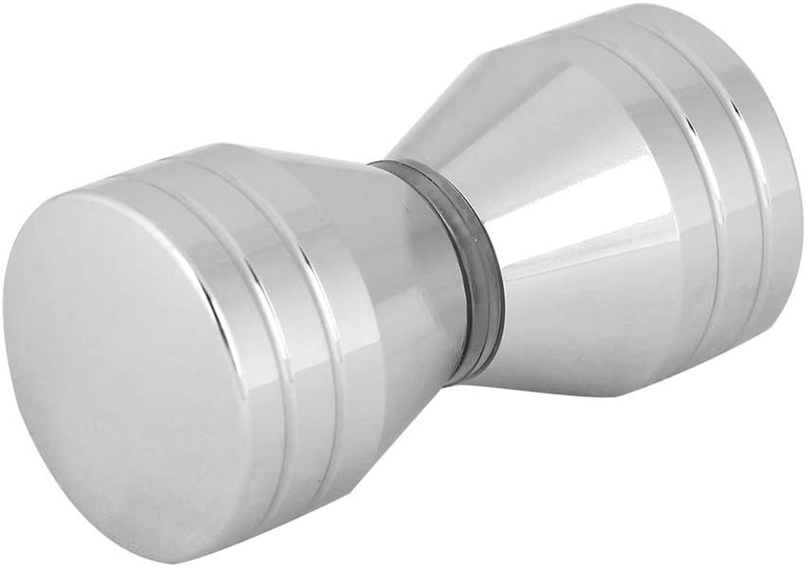 Alvinlite Shower Door Knob Home Hotel Bathroom Back to Back Groove Chrome Plated Handle Pull Door Opener(Style#1)