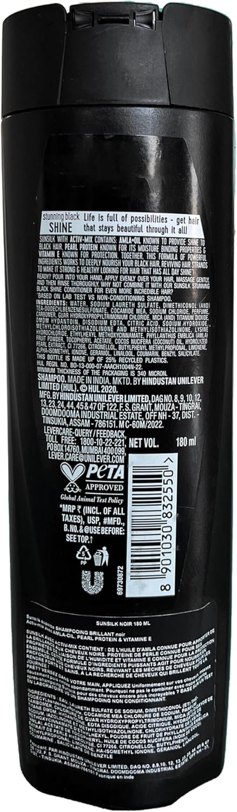 Sunsilk Stunning Black Shine Shampoo, 180Ml image number 4