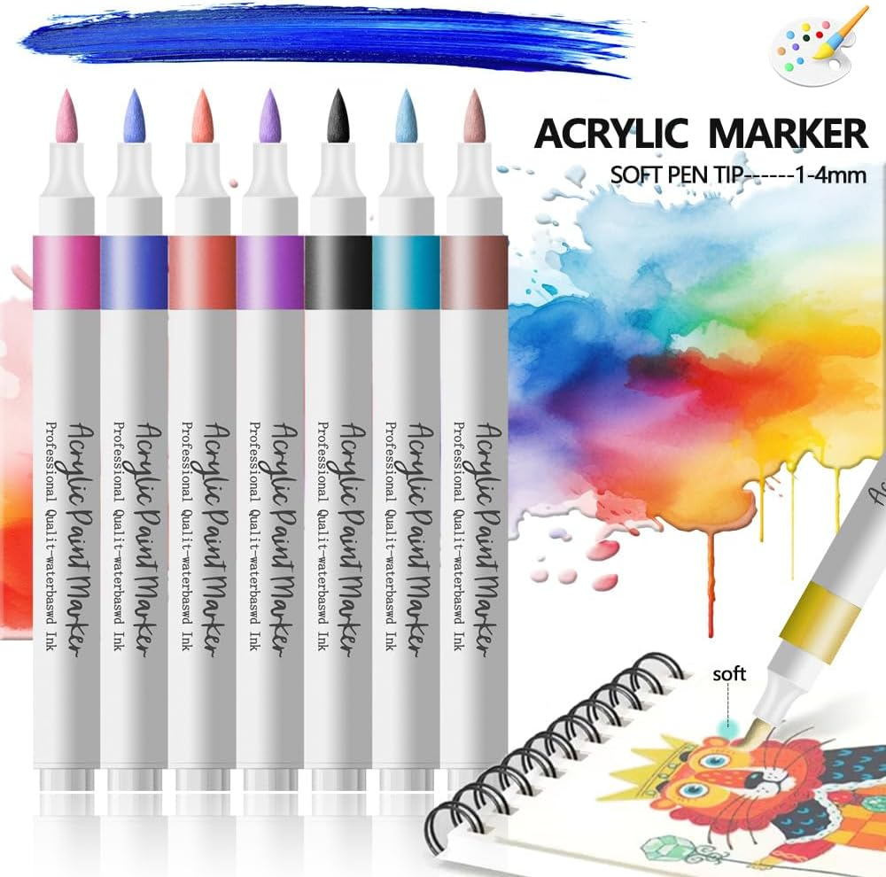 24 Colors Brush Chisel Markers, Markers Brush Tip, for Adult Coloring Book, Dual Tip Artist Sketch Art Markers, Aesthetic Cute Preppy Stuff School Supplies (24 Colors) - 24 Colors image number 6
