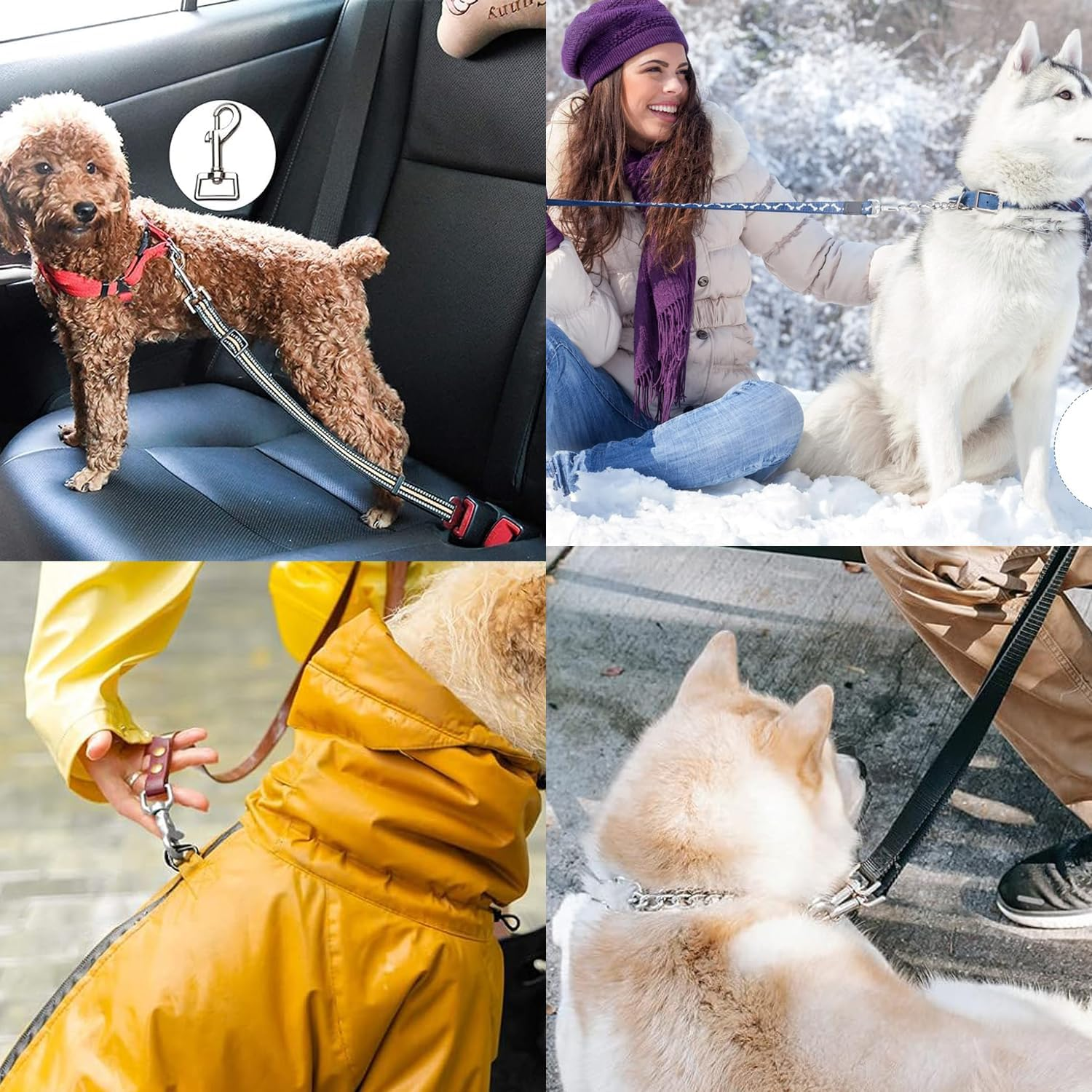 RUIENGCOMM 10Pcs Dog Leads Clips Stainless Steel Clips Clasp 360&deg; Swivel Snap Hooks Pet Buckle Key Chain Suitable for Connecting Pet Collars and Keychains image number 5