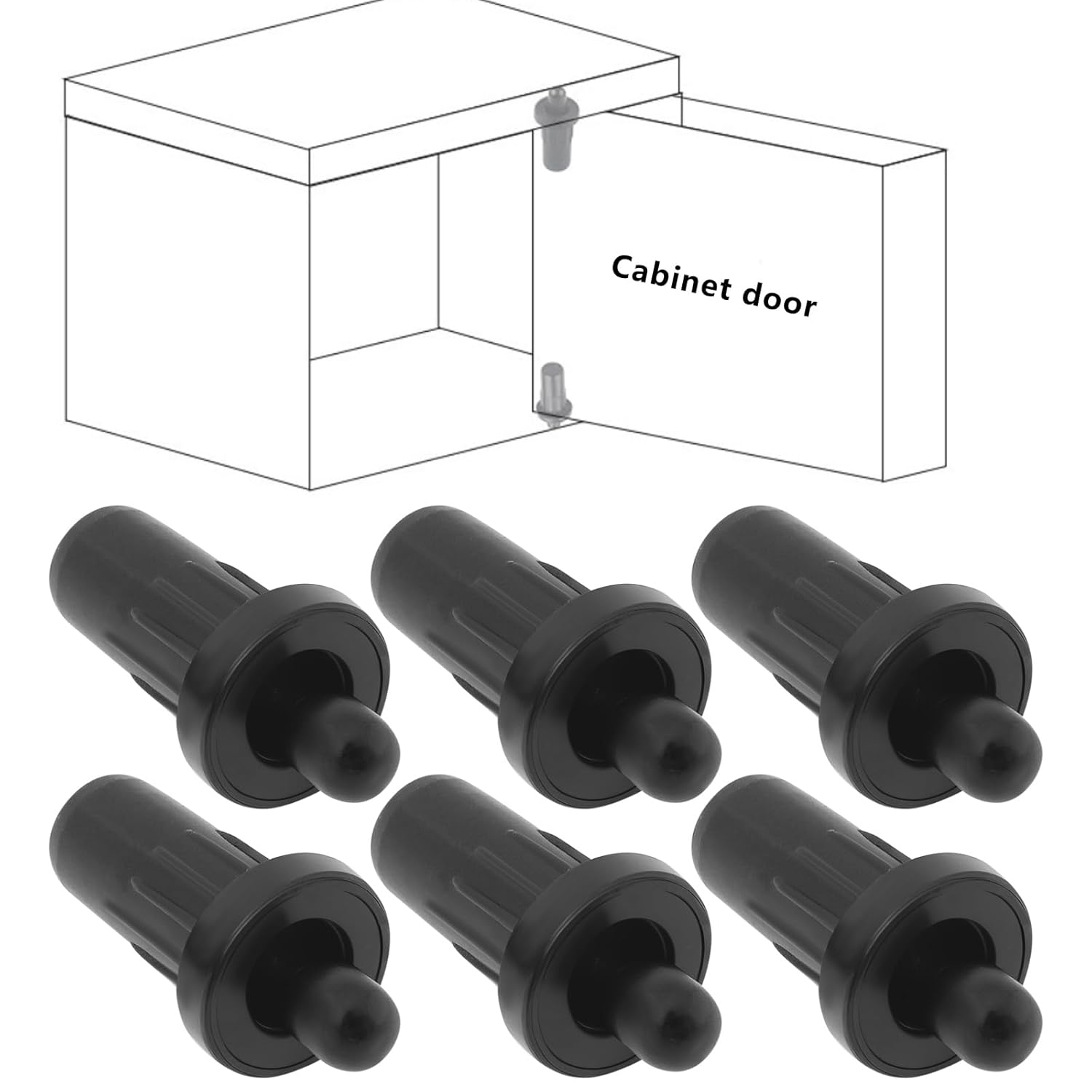 SG Store 50Pcs 25X11X7.5Mm Cabinet Door Repair Pins Plastic Telescopic Pins Furniture Fittings Connector for Bedroom Garden Kitchen Doors Windows Black