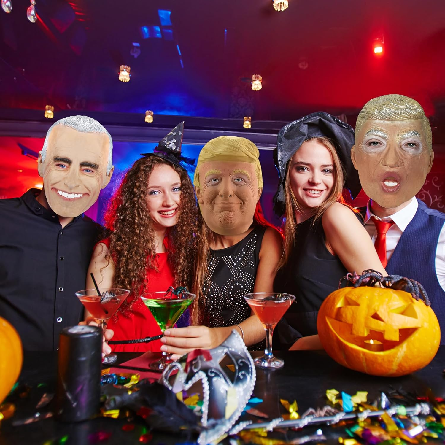 Halloween Latex Head Mask, Republican Presidential Candidate Trump & Joe Biden Mask, Realistic Celebrity Full-Head Rubber Maske for Novelty Old Man Cosplay Masquerade Costume (Adult Size) (Trump) image number 4