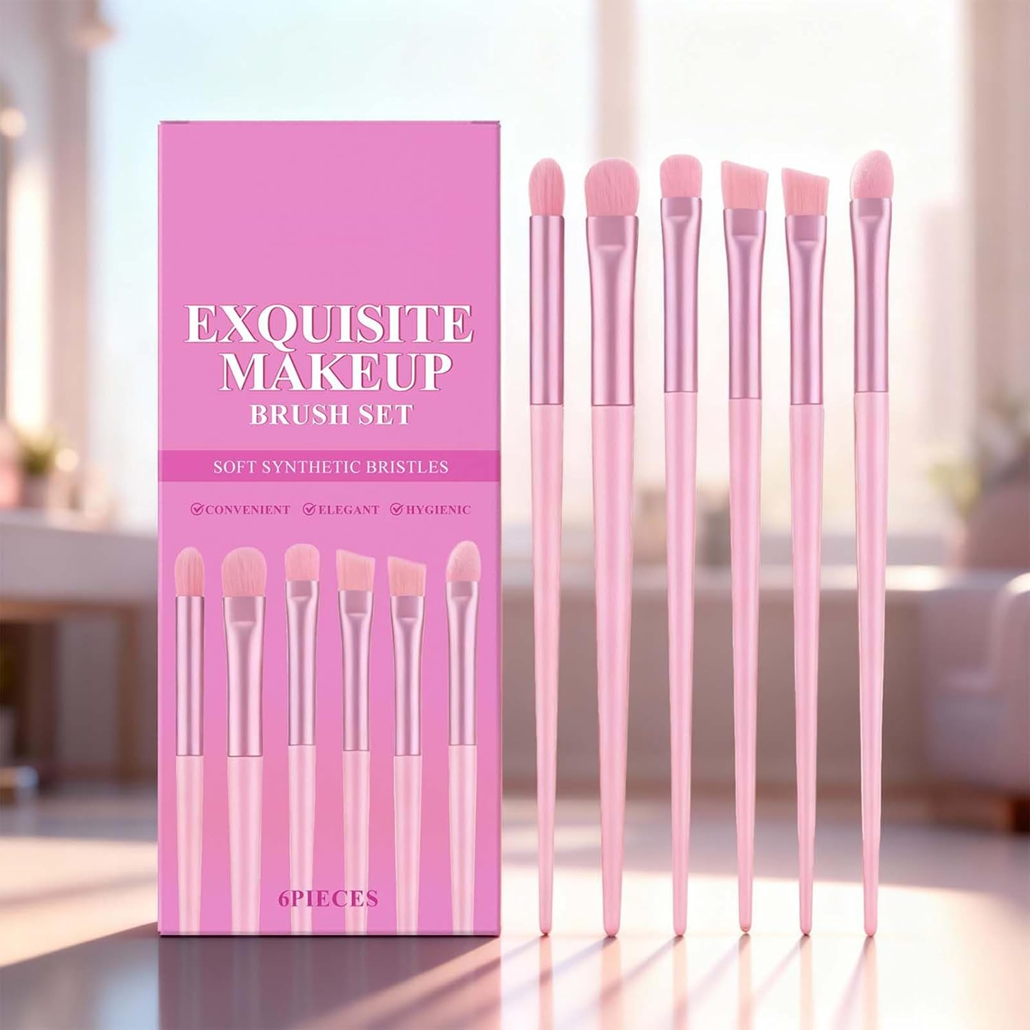 Eye Makeup Brush Set,Detailing Beauty Applicator - Professional Eyeshadow Brush Set | for Powder Blending Women Girls Home Travel Party Wedding Dating Birthday image number 4