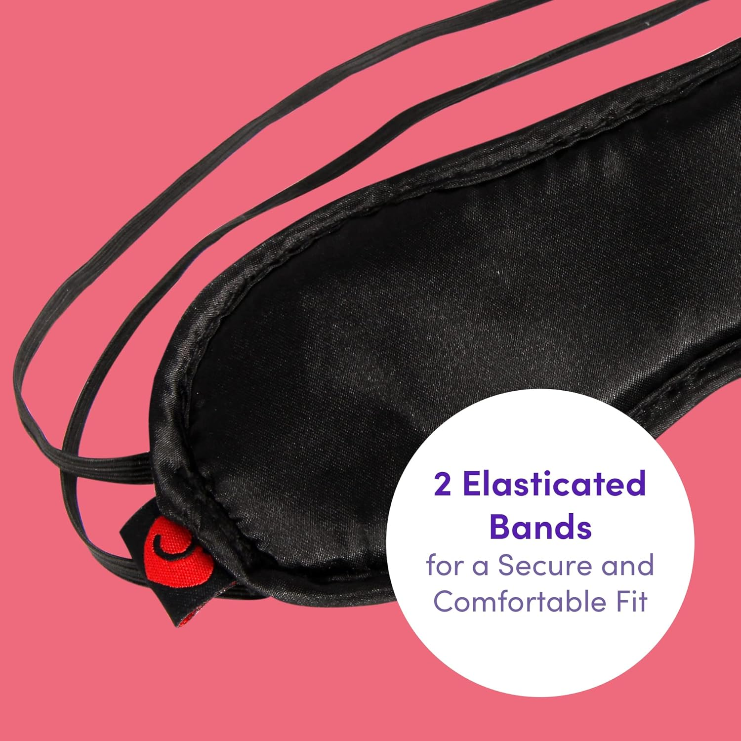 Lovehoney Oh! Blindfold with 2 Elasticated Bands - Silky Satin & Faux Fur - Soft