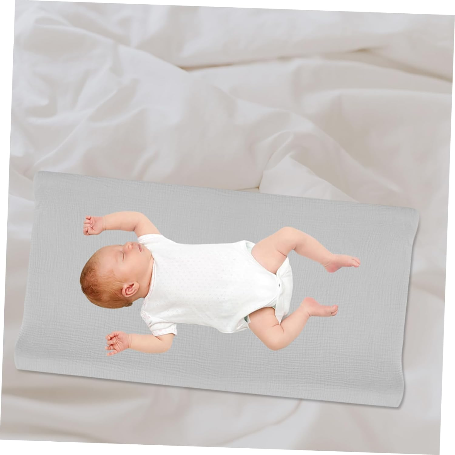 2Pcs Removable Changing Pad Covers for Babies, Washable Cotton Muslin Diaper Changing Table Sheets Elastic Edges, Breathable Soft Replacement Covers for Boys and Girls Nursery image number 2