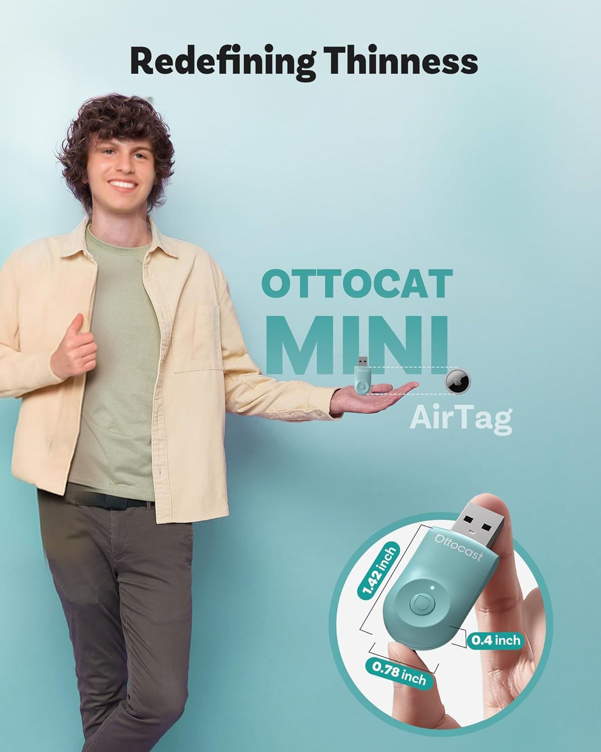 OTTOCAST Mini 2025 Wireless Carplay & Android Auto 2-In-1 Adapter, Plug & Play, 5Ghz Wifi, Auto Connect for Iphone & Android, Fits 98%+ OEM Wired Carplay Cars (Green) image number 1