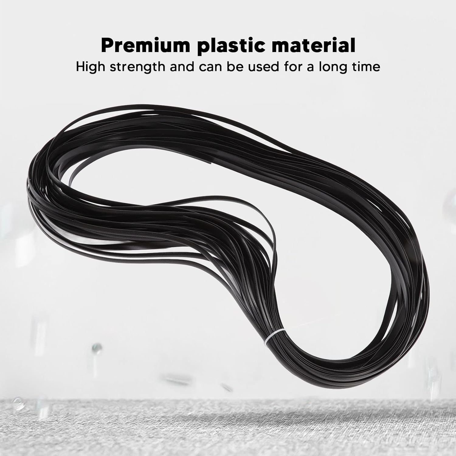 Wicker Repair Material, Flat Plastic Rattan, Synthetic Rattan Replacement Material, Plastic Wicker Repair for Repairing Subs, Sofas, Tables, Storage Boxes (Black) - Black image number 3