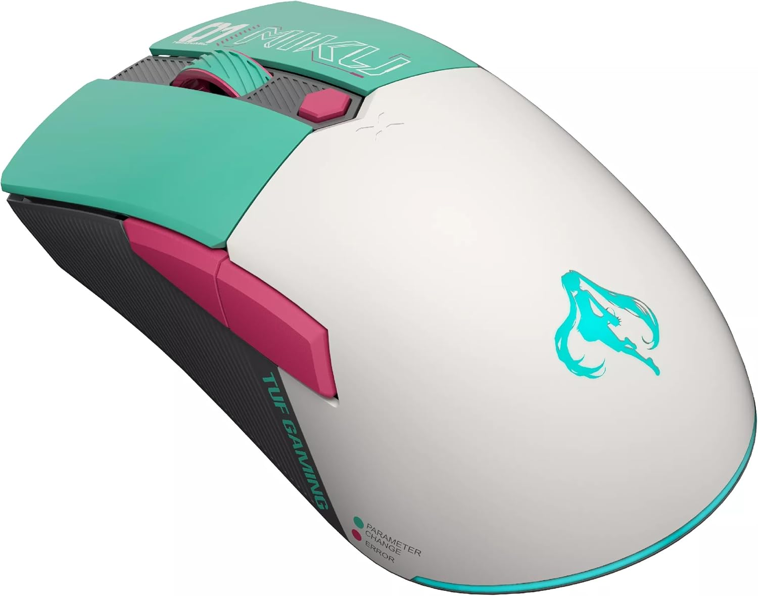 ASUS TUF Gaming Mini Wireless Mouse Hatsune Miku Edition, 65-Gram Wireless Gaming Mouse That Features Tri-Mode Connectivity, a 12,000Dpi Sensor, 100-Million-Click Lifespan Switches, PTFE Mouse Feet image number 4