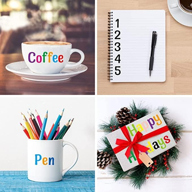 LALOCAPEYO Stickers 12 Sheets Alphabet Stickers Vinyl Self-Adhesive Number Alphabet Vinyl Stickers, Mailbox Numbers Labels DIY Crafts Art Making