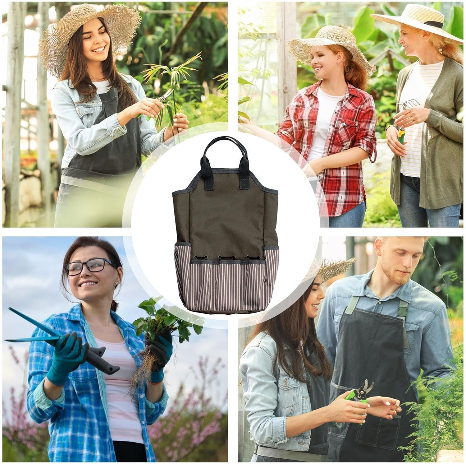 Nuyhgtr Garden Tote Bag, Gardening Tote Bag, Outdoor Tote Bag, Tote Bag, Deluxe Garden Tool Storage Bag and Home Organizer with Pockets, Good for Storage in Garden Supply image number 4